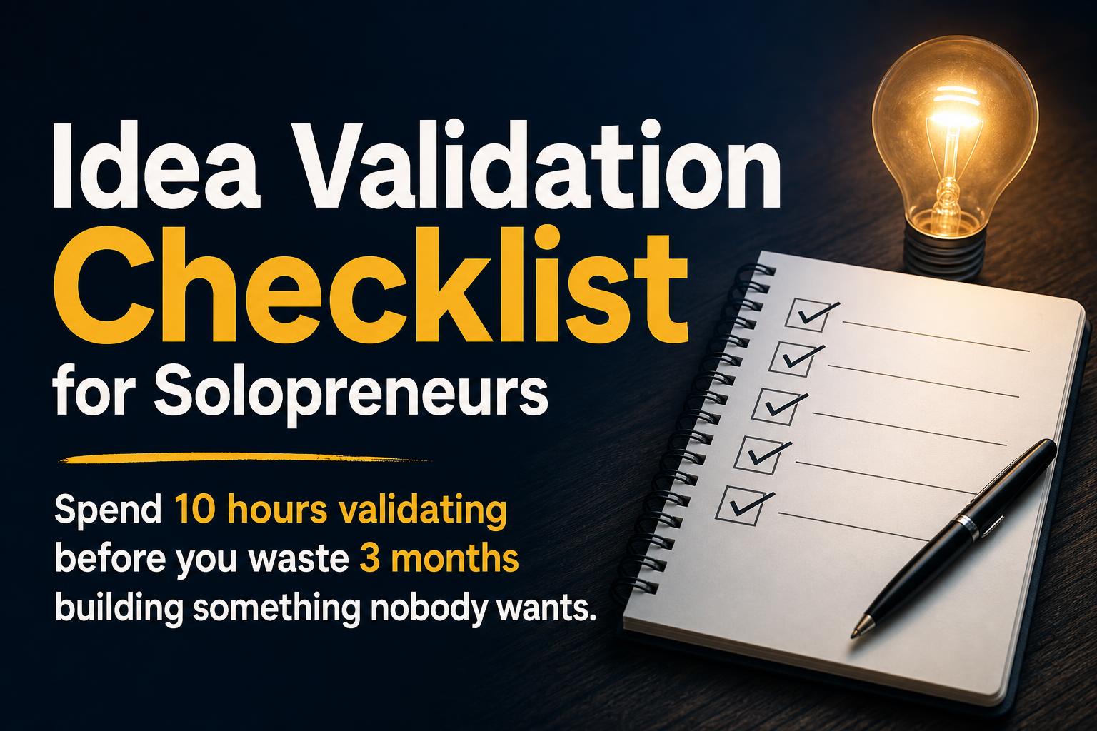 Idea Validation Checklist for Solopreneurs