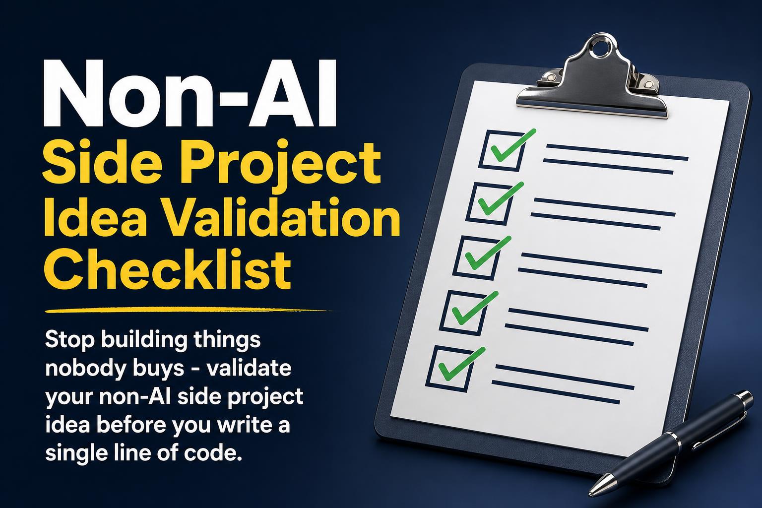 Non-AI Side Project Idea Validation Checklist